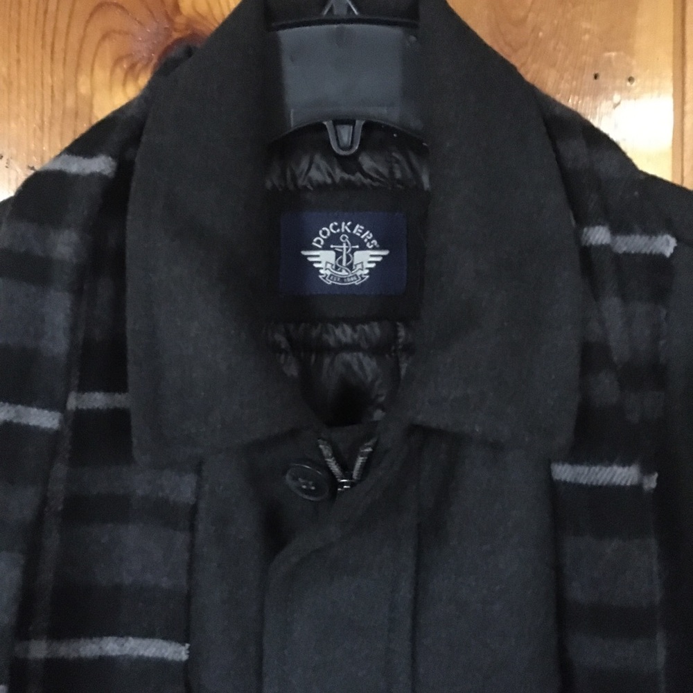 Dockers Wool-Blend Coat with Scarf